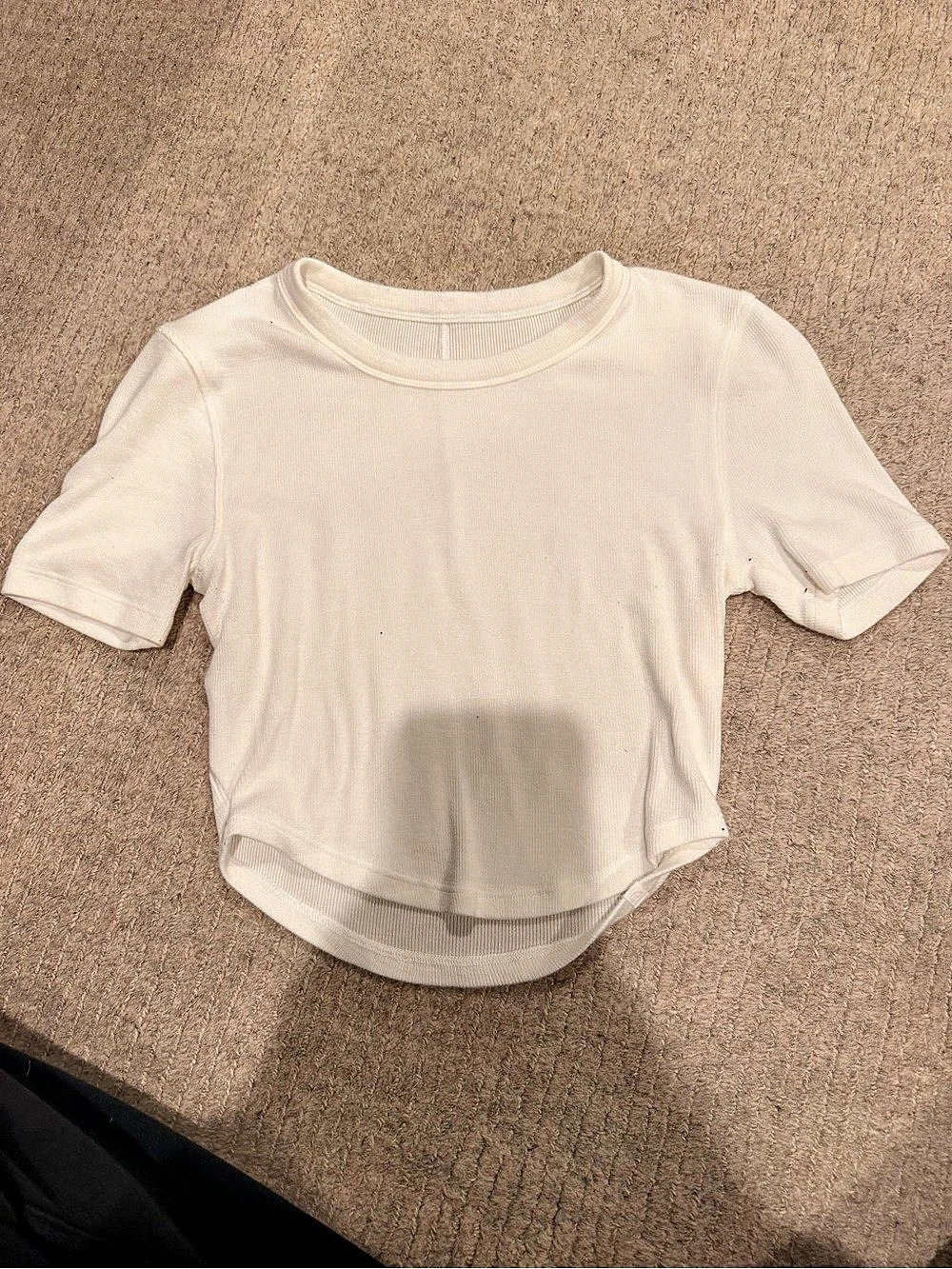 Lululemon Hold Tight Cropped T-Shirt Short Sleeve Tee in White
